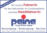 Die Firma Peine in Bad Arolsen sucht zum nächstmöglichen Zeitpunkt LKW-Fahrer (m/w/d) für den Nahverkehr im Containerdienst und Heizölfahrer (m/w/d).