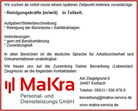 Die MaKra GmbH sucht Verstärkung
