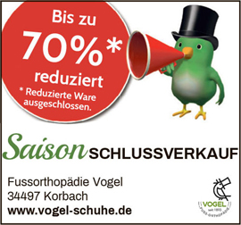 Saisonschlussverkauf bei Vogel