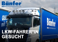 Bänfer in Bad Wildungen sucht zum nächstmöglichen Zeitpunkt weitere LKW-Fahrer (m/w/d).