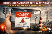 Beim landesweiten Warntag werden Sirenen ausgelöst und Warnungen auf Smartphones getestet.