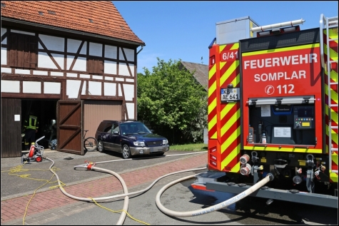 Schwerer Brandunfall am Sonntagmittag in Somplar. 