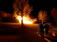 In Kassel brannte vergangene Nacht eine Gartenhütte nieder.