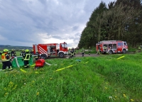  Eine gemeinsame Ausbildungseinheit zum Thema Waldbrandbekämpfung wurde in der Großgemeinde Korbach am Freitagabend (12. Mai 2023) durchgeführt.