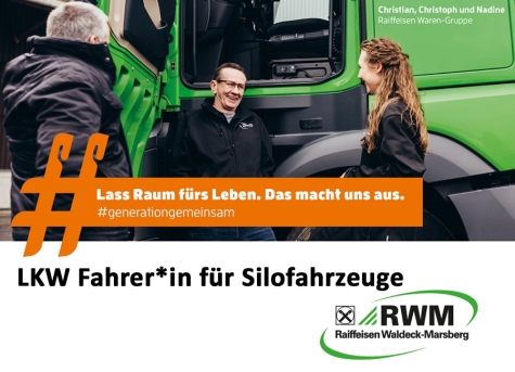 Raiffeisen sucht zum nächstmöglichen Zeitpunkt LKW Fahrer (m/w/d) für Silofahrzeuge.