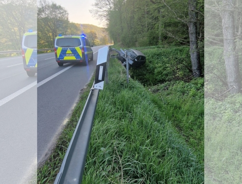 Am 9. Mai 2022 ereignete sich ein Alleinunfall auf der Bundesstraße 252 im Bereich der Hessensteinkurve. 