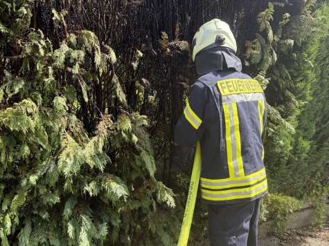 In Marienhagen kam es am 8. Juni 2026 zu einem Heckenbrand.
