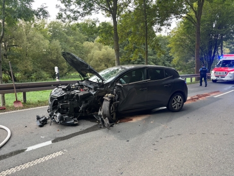 Ein Renault kollidierte am 28. September 2026 zwischen Adorf und Flechtdorf mit einem Claas-Schwader.