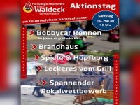 Programmübersicht für den Aktionstag der Kinder- und Jugendfeuerwehr Sachsenhausen.