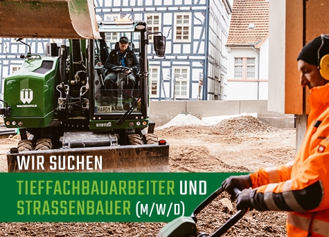 Bei WACHENFELD werden Straßenbauer und Tiefbaufacharbeiter (m/w/d) für Baustellen in Nordhessen gesucht.