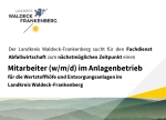 Der Landkreis Waldeck-Frankenberg sucht für den Fachdienst Abfallwirtschaft zum nächstmöglichen Zeitpunkt einen Mitarbeiter (w/m/d) im Anlagenbetrieb für die Wertstoffhöfe und Entsorgungsanlagen im Landkreis Waldeck-Frankenberg.