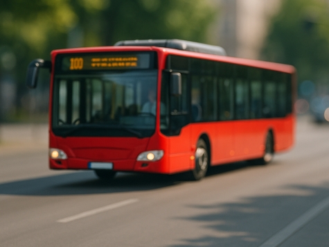 Der Stadtbus wurde bei dem Ausweichmanöver im Bereich der Buswendeschleife beschädigt.