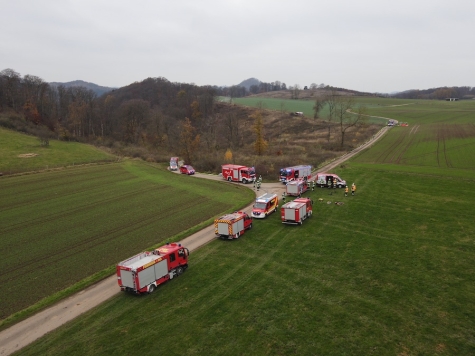 Die Feuerwehr Marsberg trainierte bei der Katastrophenschutzübung in mehreren realistischen Einsatzlagen, darunter ein Waldbrand.