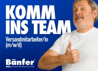 Bänfer sucht zum nächstmöglichen Zeitpunkt Mitarbeiter (m/w/d) für den Versand. Jetzt bewerben!