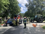 An der K 59, Einm&uuml;ndung Aam&uuml;hlen, kam es am 14. Juli 2026 zu einem Verkehrsunfall zwischen einem Personenkraftwagen und einem Trecker.