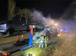 Auf der Bundesstraße 252 fing am Donnerstag (5. März) der Reifen eines LKWs Feuer.