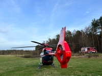 Mit einem Rettungshubschrauber wurde ein schwerstverletzter Mann am 10. Mai 2022 ins Klinikum Gießen geflogen. 