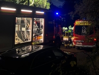 In Bömighausen brannte eine Sauna - die Feuerwehr war schnell zur Stelle.
