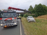 Auf der B 253 zwischen Burgwald und Bottendorf überschlug sich am 7. Juli 2026 ein weißer Seat.