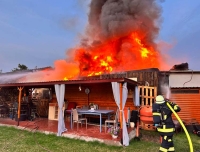 Am 4. Juli 2023 brannte eine Gartenhütte in Fritzlar.