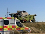 Ein geplatzter Hydraulikschlauch f&uuml;hrte am 29. Juli 2026 zu einem Brand an einem M&auml;hdrescher auf der K 106 zwischen Landau und B&uuml;hle.