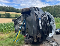 Ein Renault Master überschlug sich am 24. Juli auf der K 26 im Landkreis Waldeck-Frankenberg. 
