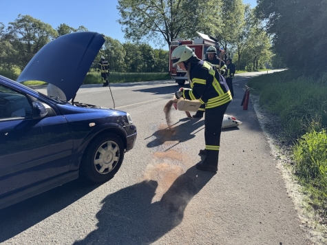Kein Brand, aber dennoch Einsatz: Am Montagvormittag platzte an einem Opel Astra der Kühler, woraufhin der Fahrer die Feuerwehr rief.