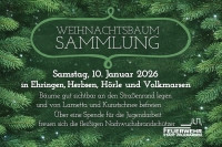 In der gesamten Kernstadt und den Ortsteilen sind die Jugendlichen der Feuerwehr am Samstag im Einsatz, um die ausgedienten Weihnachtsbäume abzuholen.