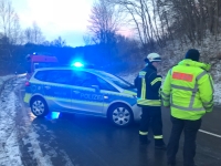 Ein Alleinunfall ohne verletzte Personne ereignet sich am 19. Januar auf der B 450 bei Landau