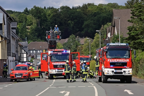 Feuerwehreinsatz in Bad Berleburg am Montagmittag. 