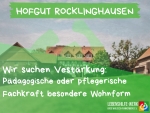 Lebenshilfe-Werk sucht Verstärkung: Pädagogische oder pflegerische Fachkraft (m/w/d) für das Hofgut Rocklinghausen.