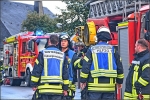 Die Kameraden der Feuerwehren aus Winterberg hatten den Brand schnell gelöscht und ein Übergreifen auf das Wohngebäude verhindert.
