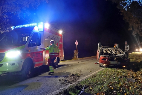 Mit dem Rettungswagen wurde die verunfallte Frau in ein Krankenhaus gebracht. 