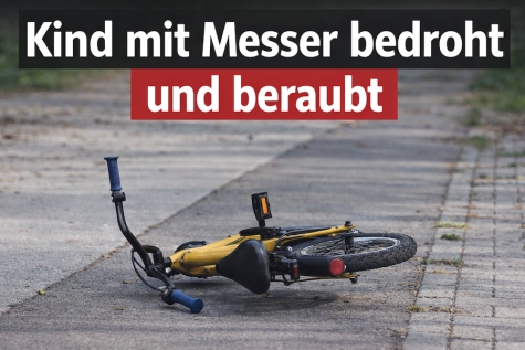 Ein elfjähriger Junge wurde auf der Benhauser Straße in Paderborn von zwei Jugendlichen mit einem Messer bedroht und seines Fahrrades beraubt.