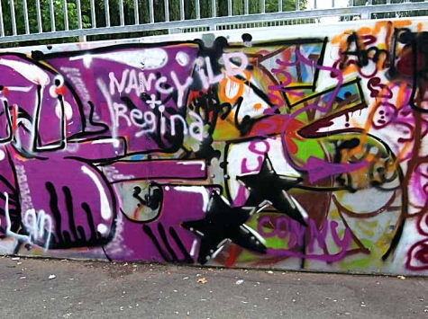 Der Graffitisprayer besprühte mehrere Objekte, bevor er festgenommen wurde.
