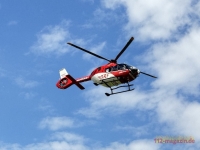 Nach dem schweren Sturz im Bike-Park wurde der verletzte Junge am 26. August 2026 mit einem Rettungshubschrauber in eine Spezialklinik geflogen.