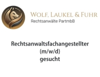 Die Rechtsanwaltskanzlei Wolf, Laukel & Fuhr sucht einen Rechtsanwaltsfachangestellten (m/w/d) in Frankenberg.