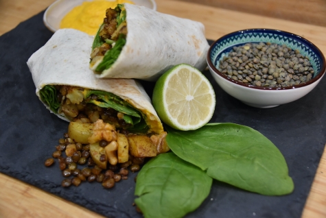 Im Dusty Boots in Wega werden die Schmittlotheimer Linsen zu ei- nem Linsen Burrito verarbeitet.