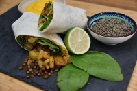 Im Dusty Boots in Wega werden die Schmittlotheimer Linsen zu ei- nem Linsen Burrito verarbeitet.