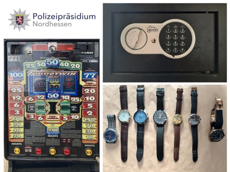 Die Ermittler der Kasseler Kripo stellten bei Wohnungsdurchsuchungen mehrere Armbanduhren, einen Tresor und weitere Gegenstände sicher.