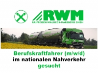Die Raiffeisen Waldeck-Marsberg GmbH sucht Berufskraftfahrer (m/w/d).