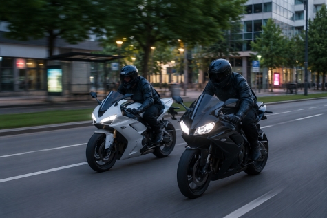 Die Fahrer beschleunigten auf der Friedrich-Ebert-Straße stark und fuhren mit überhöhter Geschwindigkeit über mehrere Kreuzungen.