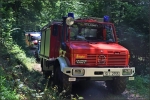 Der Unimog der Raumländer Feuerwehr erreichte die verletzte Frau lange Zeit vor den anderen Fahrzeugen. Die Geländegängigkeit und das Können der Besatzung kamen der Frau zugute.