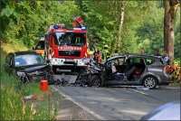 Schwerer Unfall am Freitagnachmittag auf der L718 bei Bad Laasphe. 