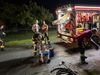 Die Feuerwehr Lengefeld wurde bei dem Unwettereinsatz vom Hilfeleistungszug der Kernstadtwehr unterstützt.