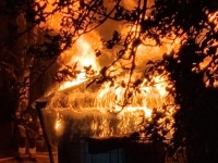 Mehrere Gartenhütten standen am 2. August 2026 in einer Kleingartenanlage in Höringhausen in Flammen.