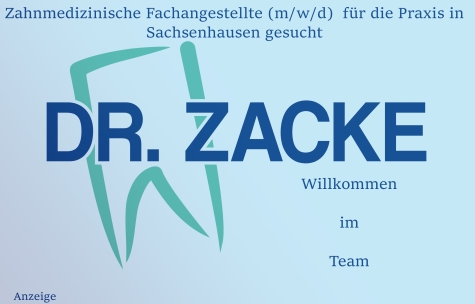 Die Firma DR. Zacke sucht neue Mitarbeiter