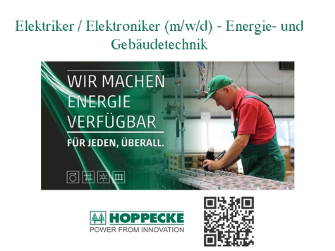 Die Firma Hoppecke Batterien sucht Mitarbeiter.
