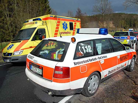 Polizei, Feuerwehr, Notarzt und zwei RTW waren am 12. März in Bad Wildungen im Einsatz.