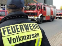 Am 9. September 2023 üben Feuerwehren und Rettungskräfte in Volkmarsen.